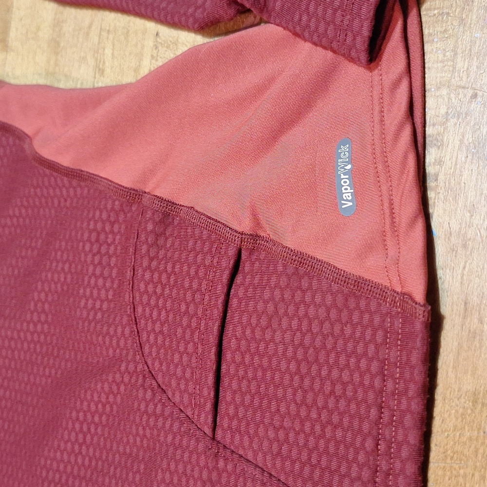 North Face‎ Base Layer Flight Series Cardinal Red Hooded Mask Thumb Holes Med-Lg - Picture 9 of 11